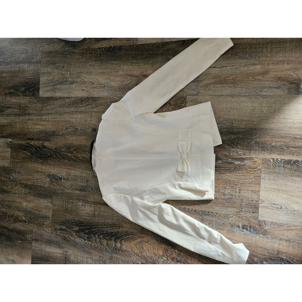 Women's Candie's Cream & Black Lapel Blazer M - Picture 4 of 5